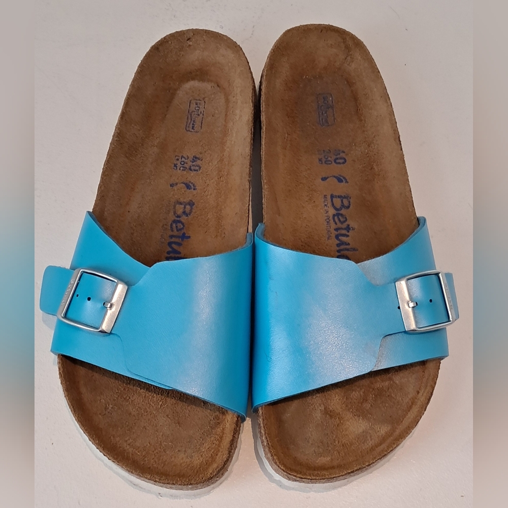 Betula By Birkenstock Turquiose Blue Slip On Sandals Sz 40/9-9.5 Pre-Owned - Picture 2 of 10